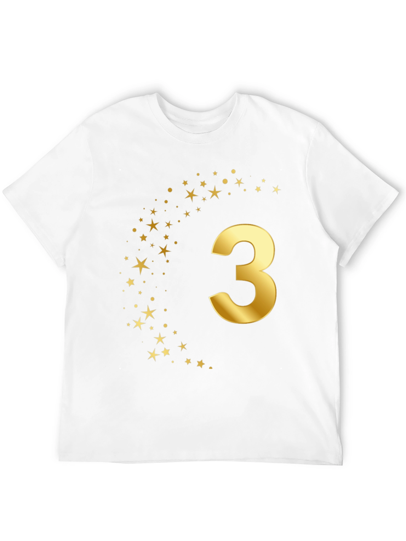 Golden Star Number Three Black T-Shirt