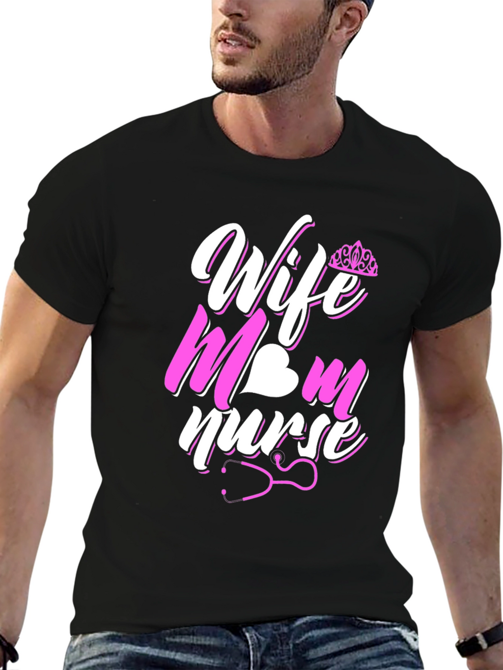 Wife Mom Nurse Graphic T-Shirt