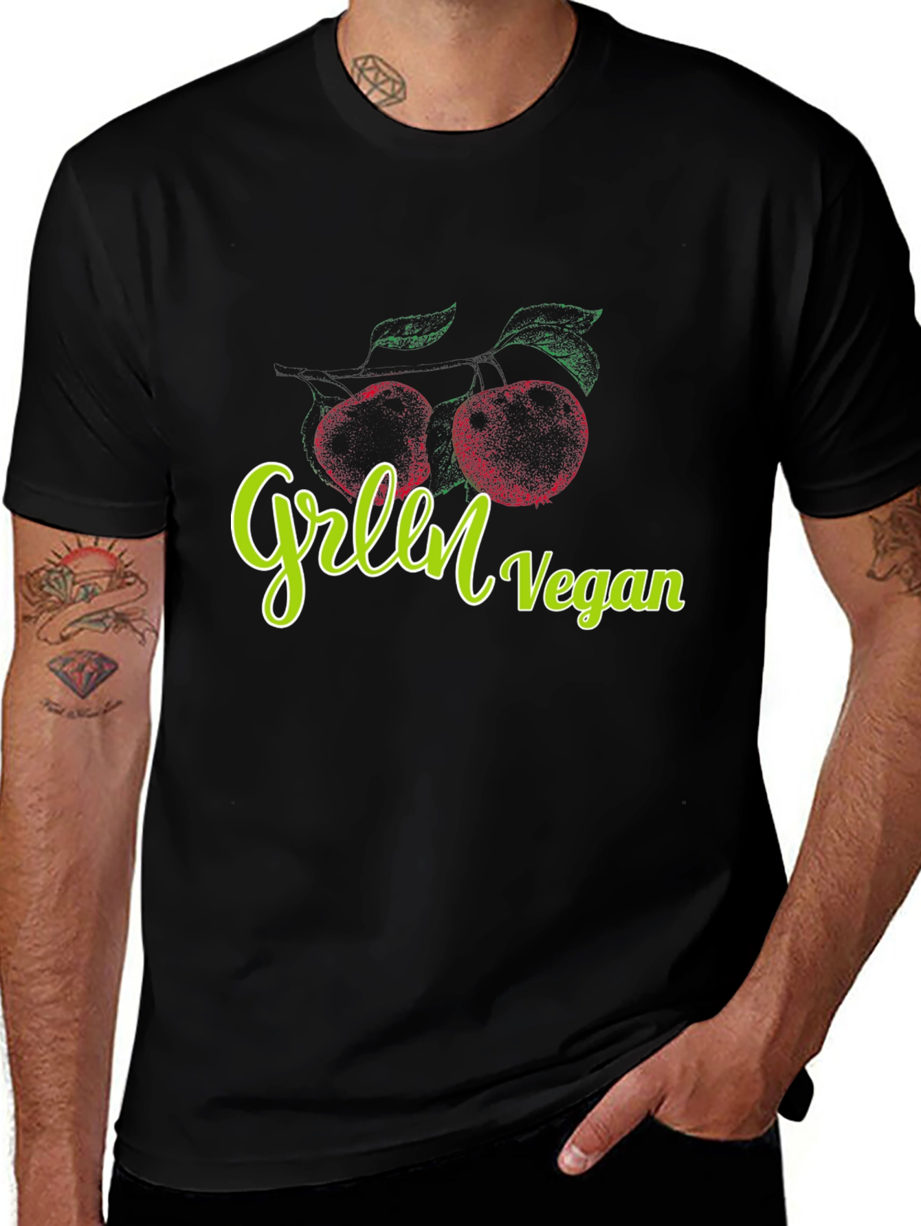 Green Vegan Graphic Tee - Stylish and Comfortable