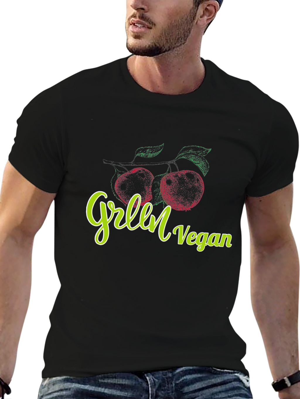 Green Vegan Graphic Tee - Stylish and Comfortable