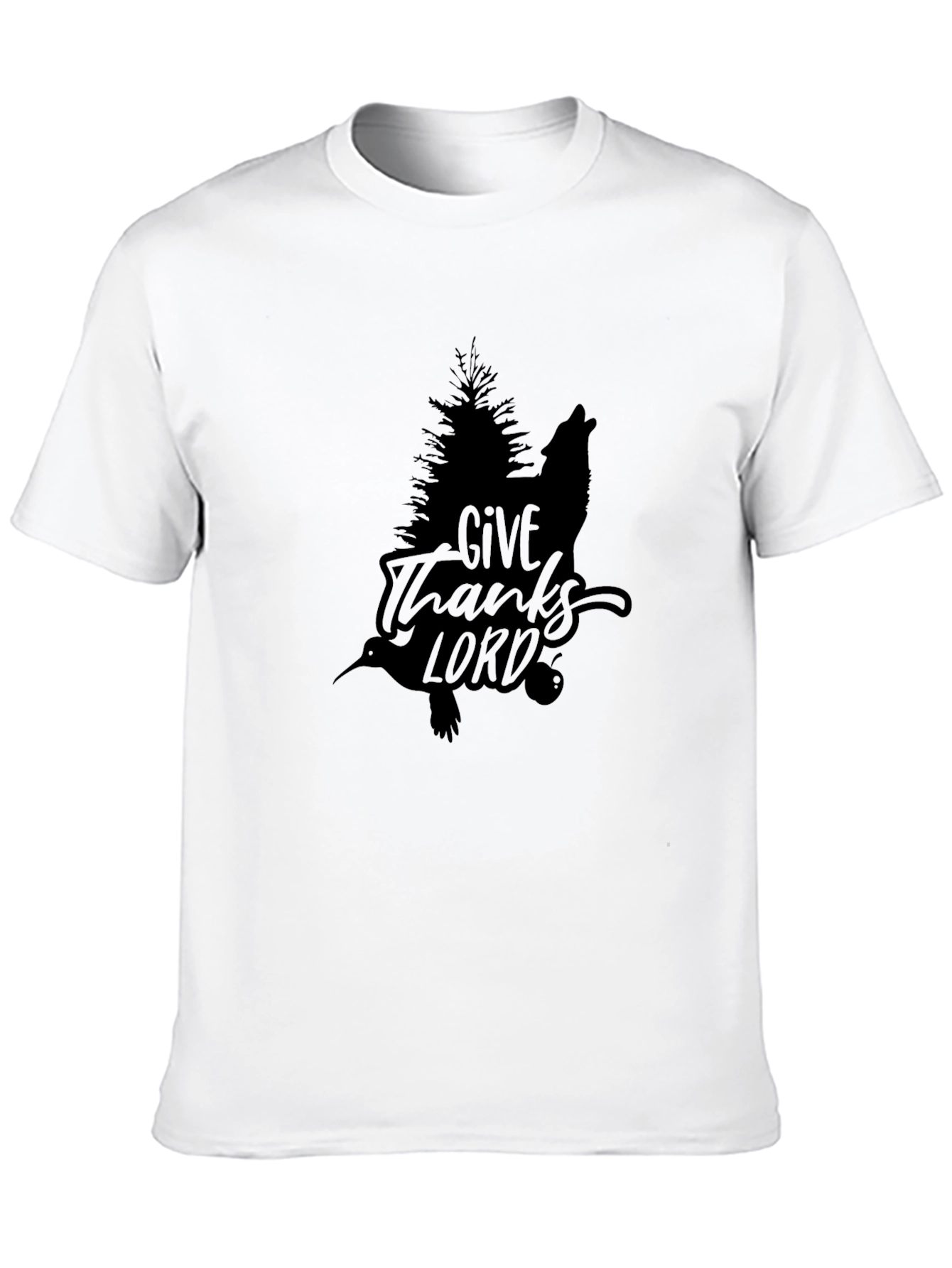 Give Thanks Lord Graphic Tee - Black