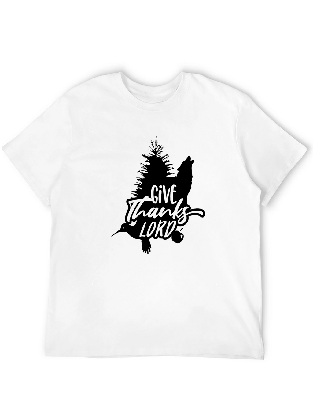 Give Thanks Lord Graphic Tee - Black