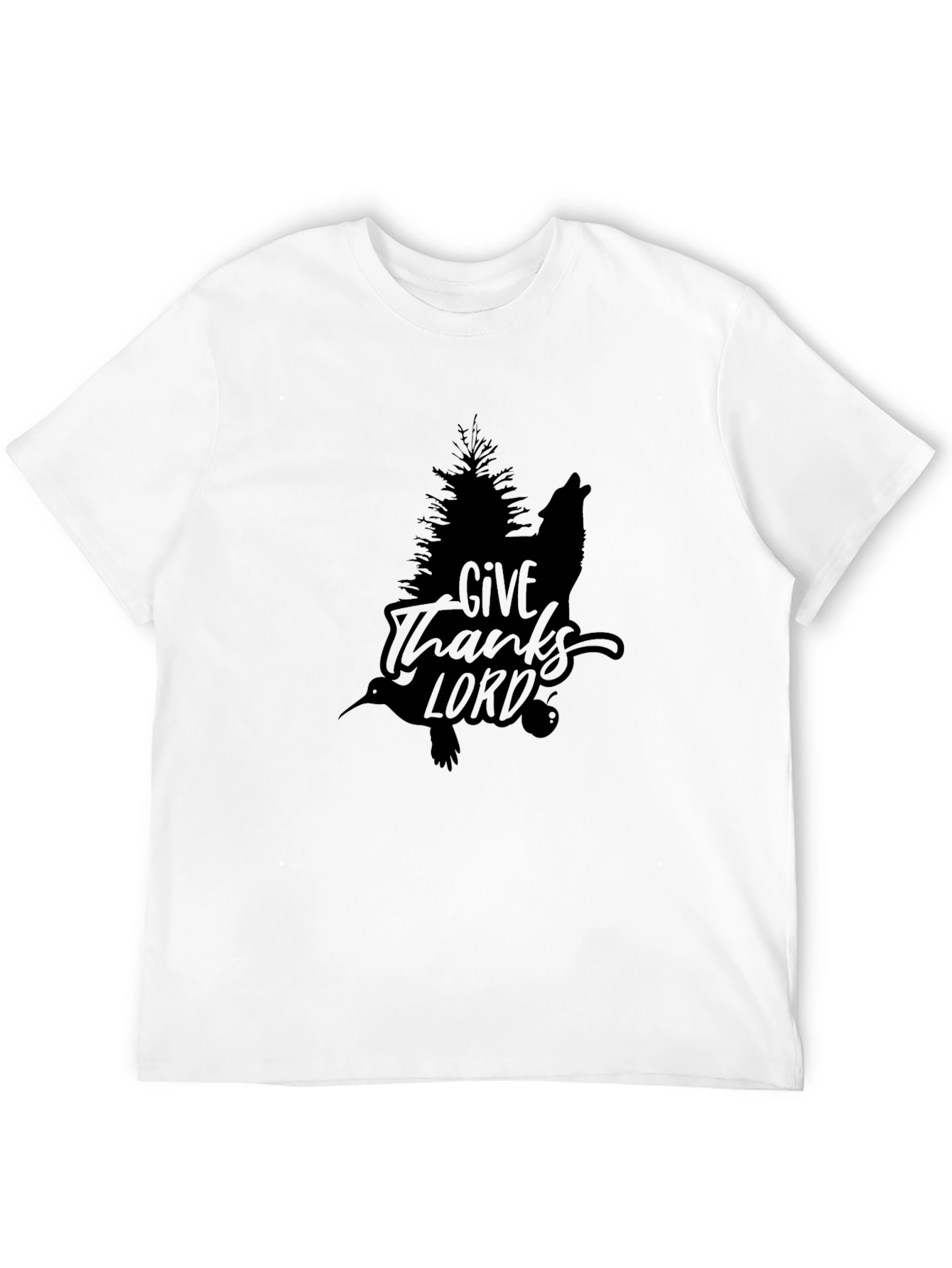 Give Thanks Lord Graphic Tee - Black