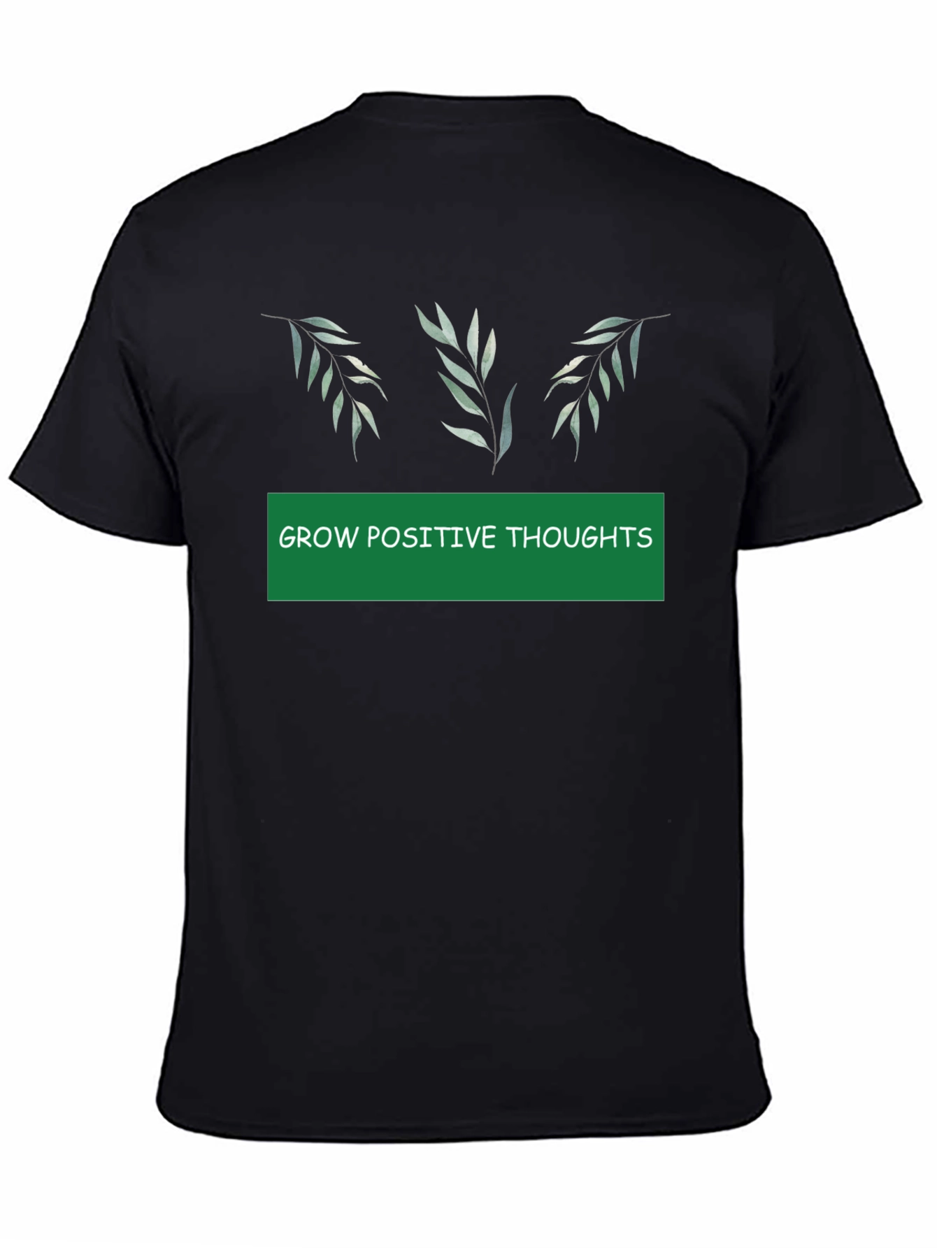 Grow Positive Thoughts Black Graphic Tee