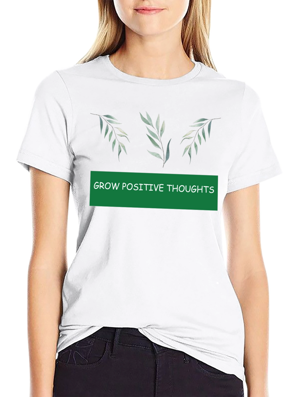 Grow Positive Thoughts Black Graphic Tee