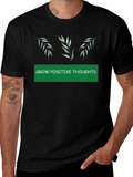 Grow Positive Thoughts Black Graphic Tee