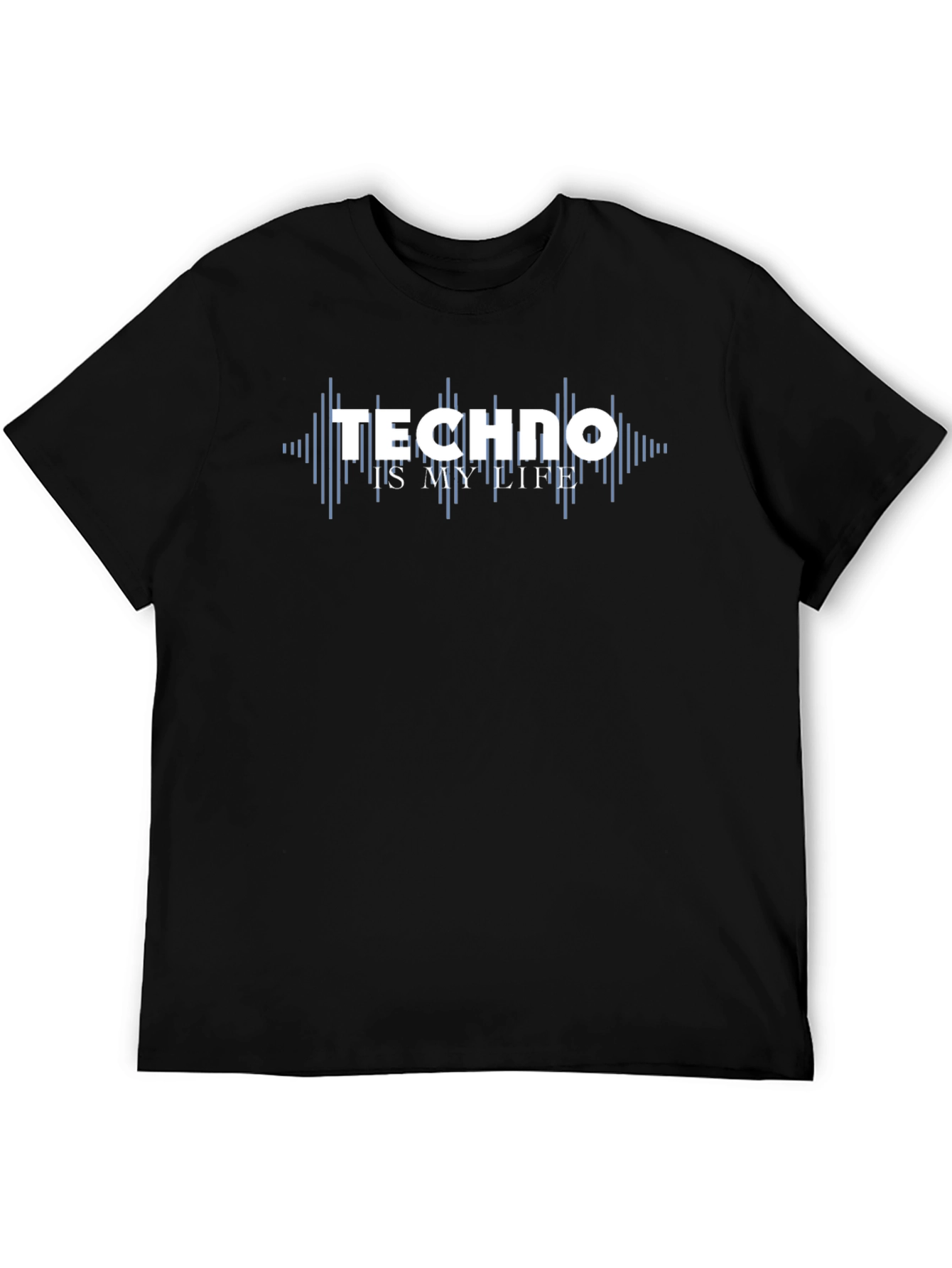 Techno Is My Life Black Graphic Tee