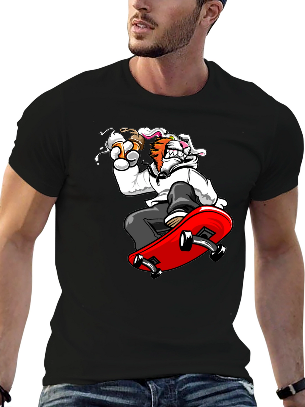 Skateboarding Tiger Graphic Tee