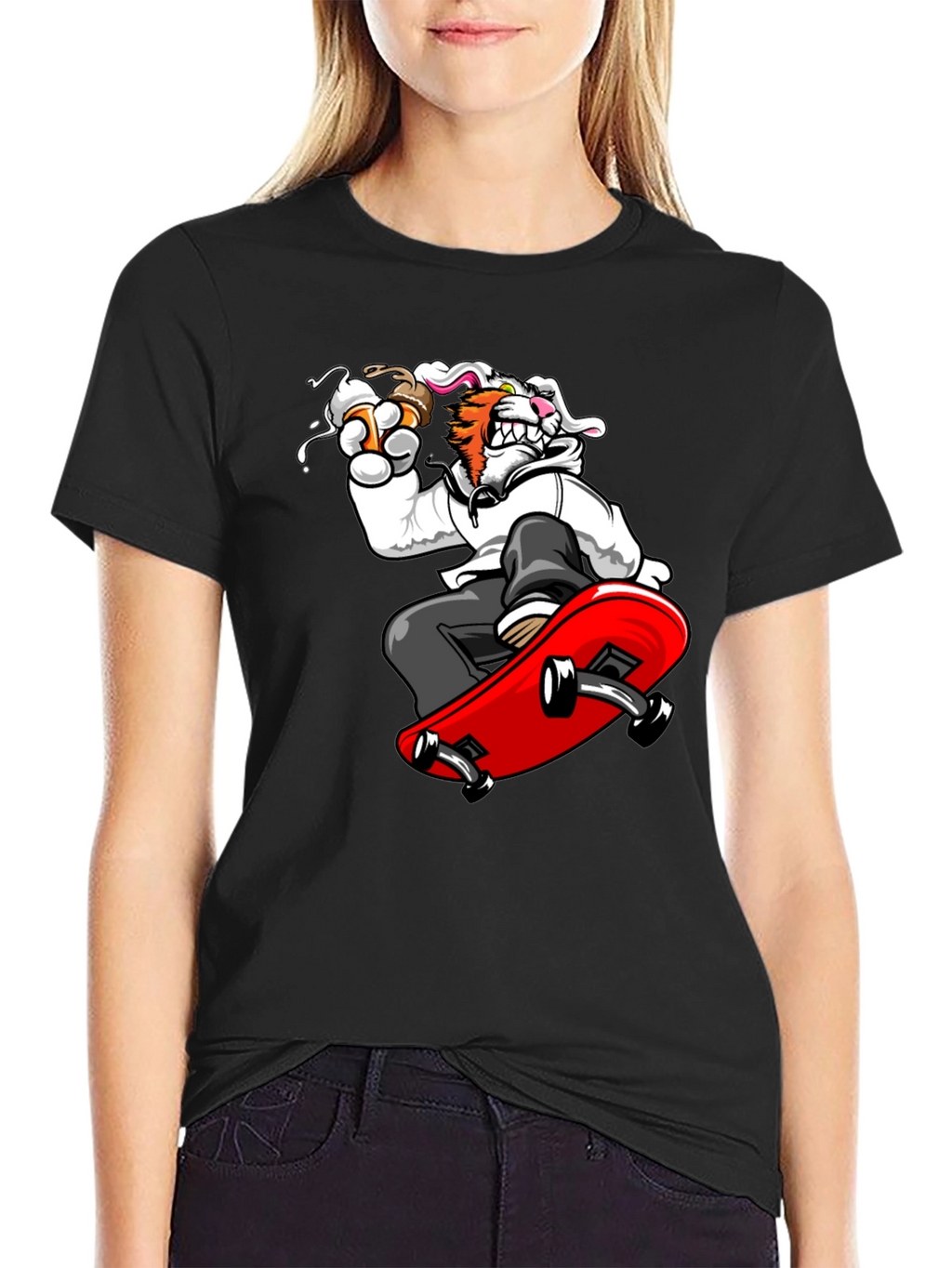 Skateboarding Tiger Graphic Tee