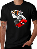 Skateboarding Tiger Graphic Tee