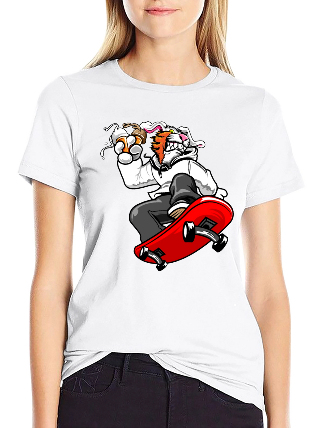 Skateboarding Tiger Graphic Tee