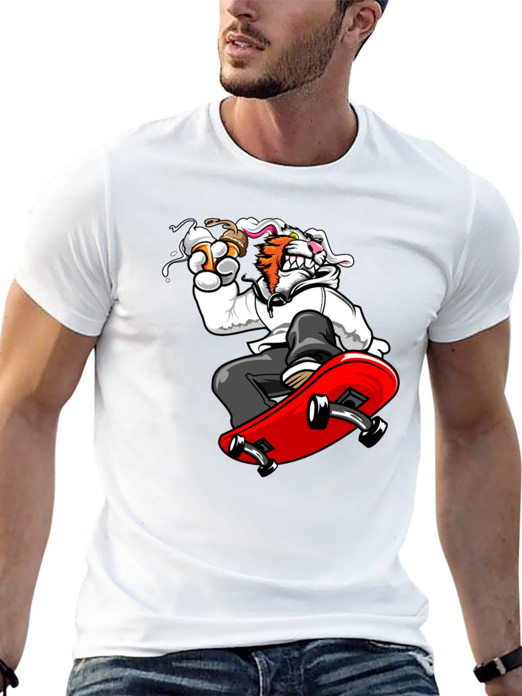Skateboarding Tiger Graphic Tee