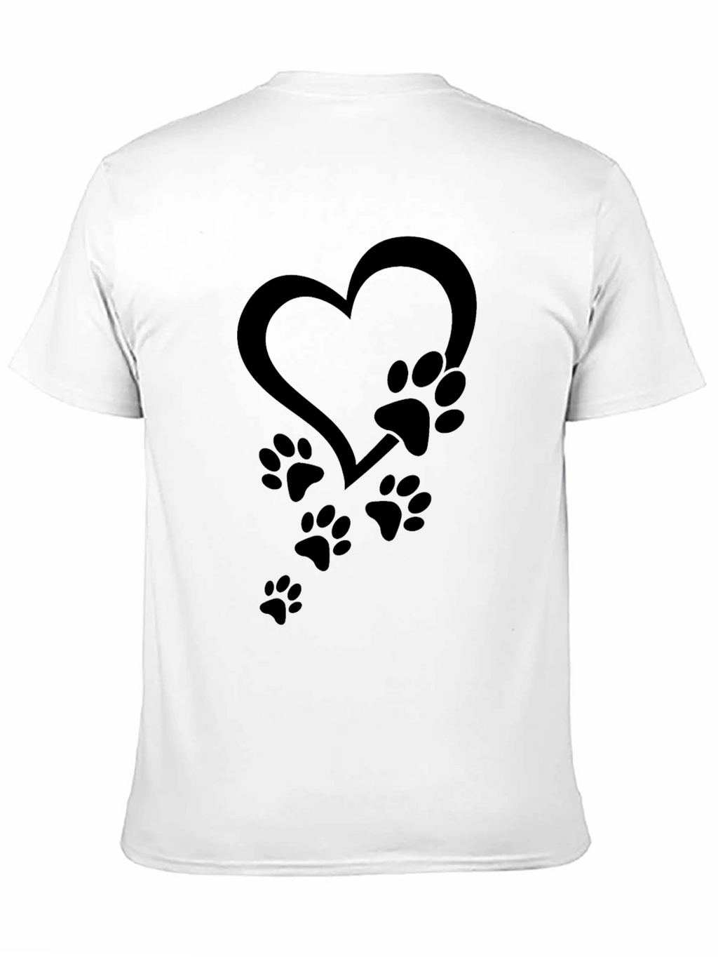 Heart Paw Print Graphic Tee - Unisex Black T-Shirt