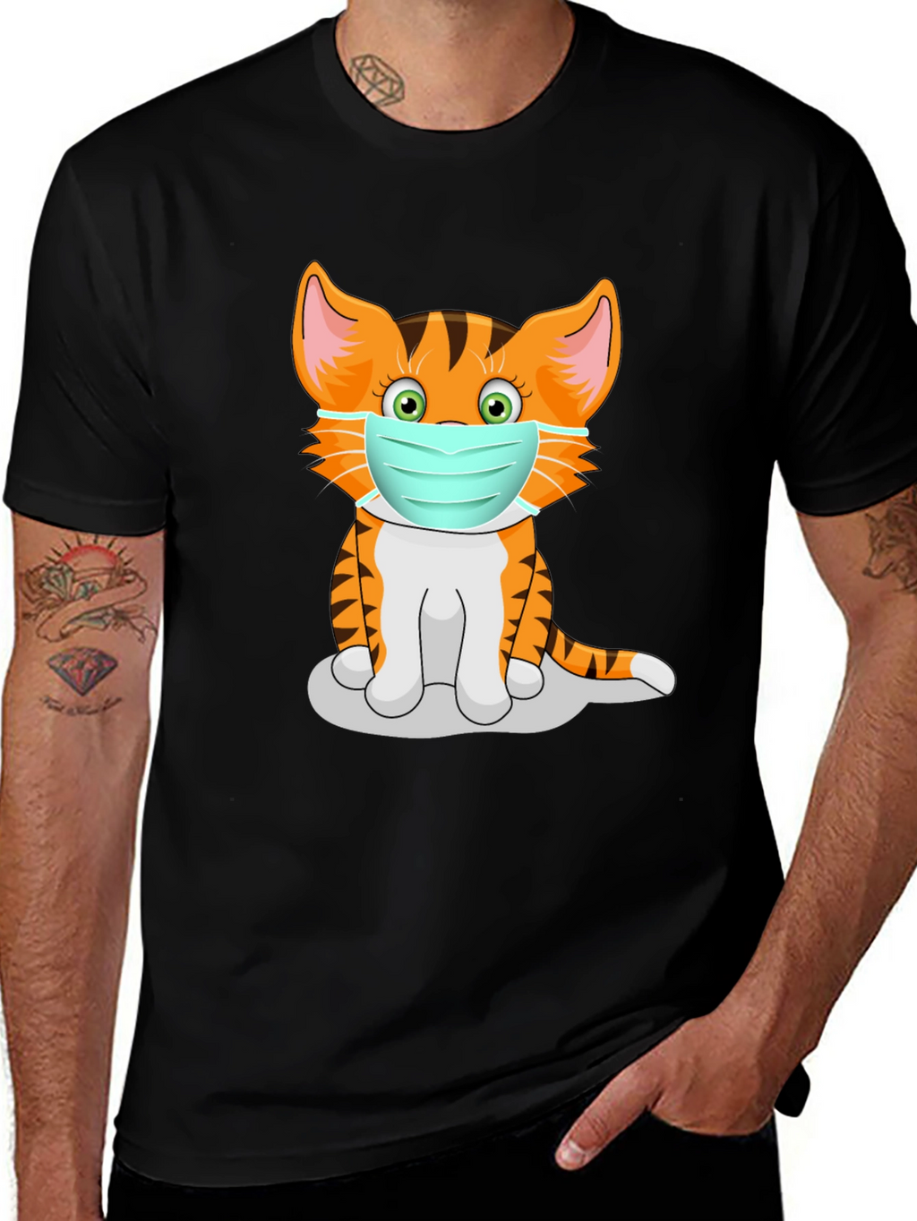 Masked Cat Graphic Tee - Unisex