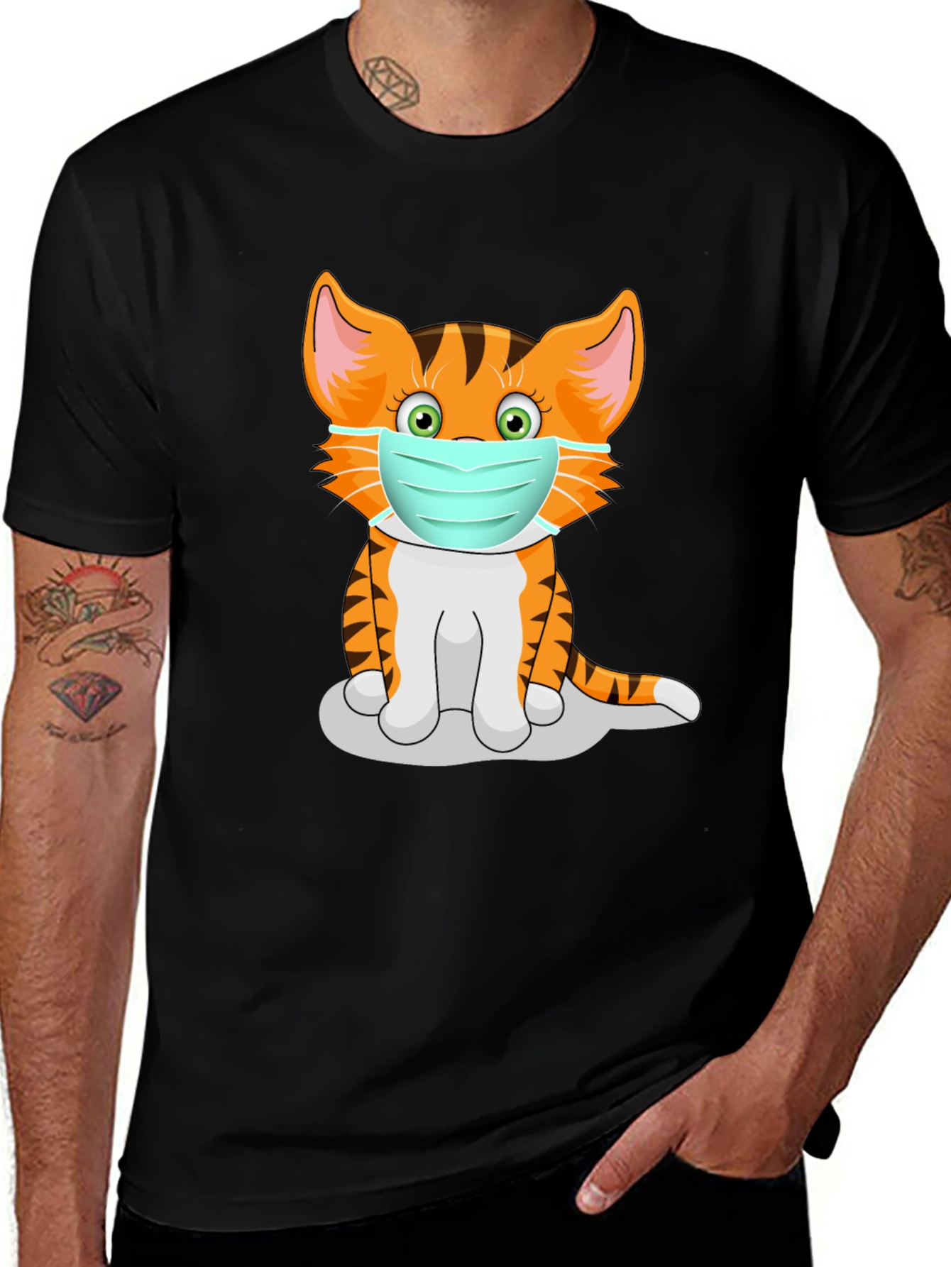 Masked Cat Graphic Tee - Unisex