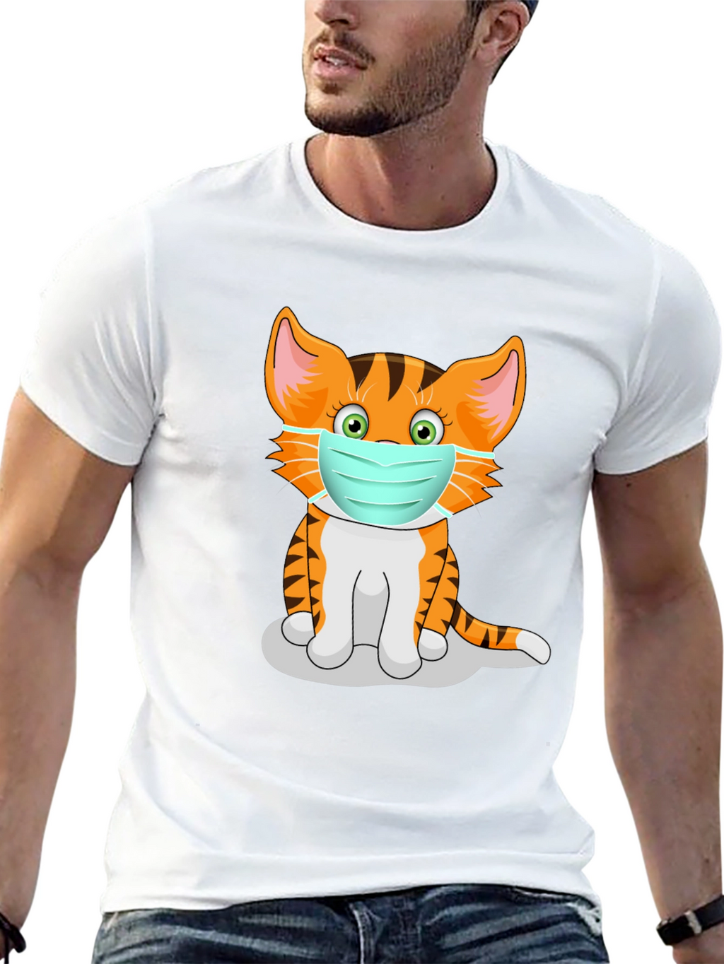 Masked Cat Graphic Tee - Unisex