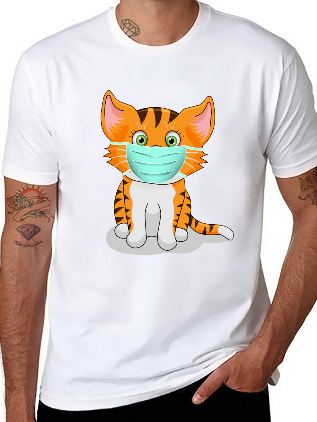 Masked Cat Graphic Tee - Unisex