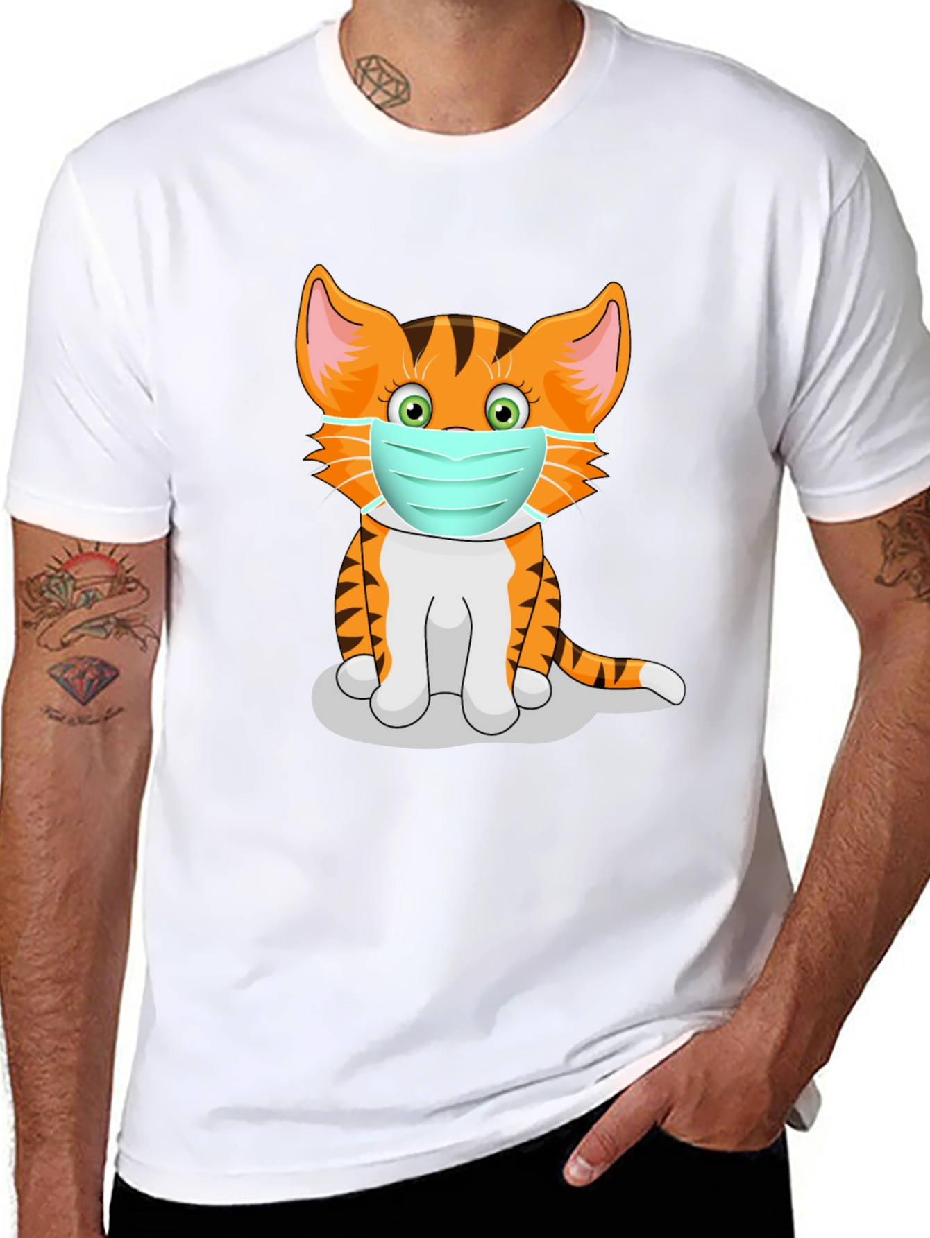 Masked Cat Graphic Tee - Unisex