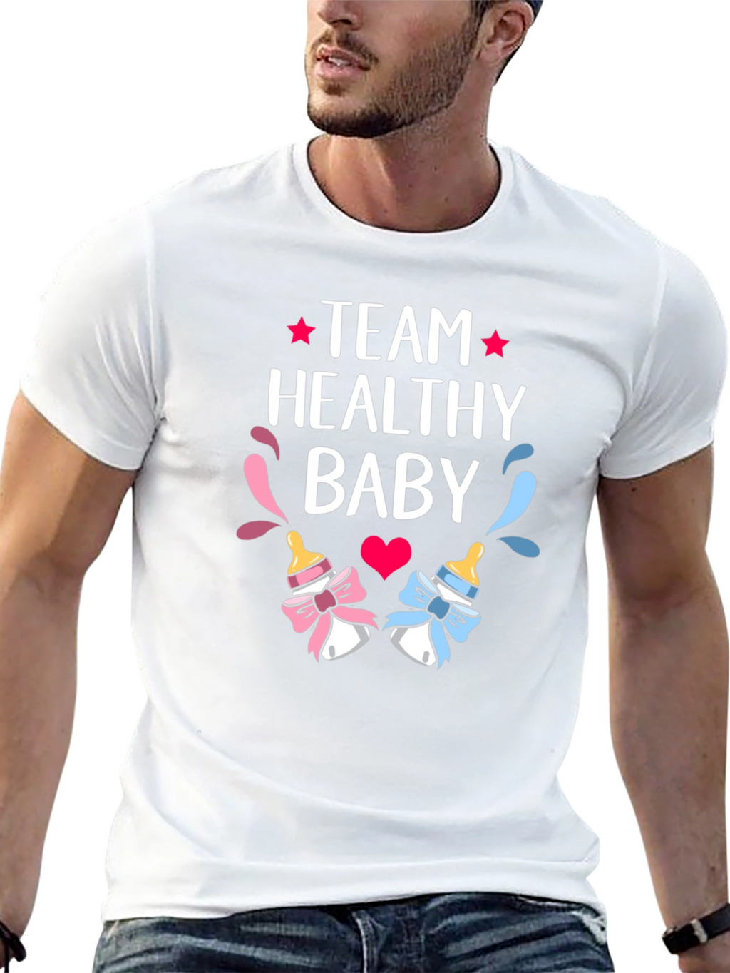 Team Healthy Baby Gender Reveal T-Shirt