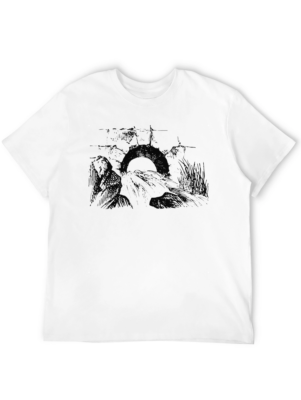 Mens Black Graphic T-Shirt - Tire Swing Design