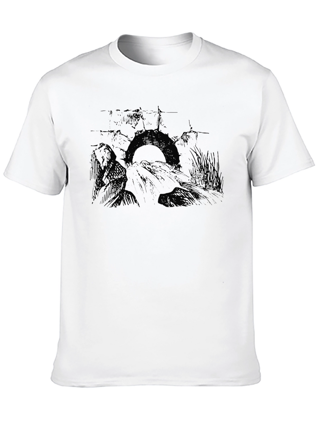 Mens Black Graphic T-Shirt - Tire Swing Design