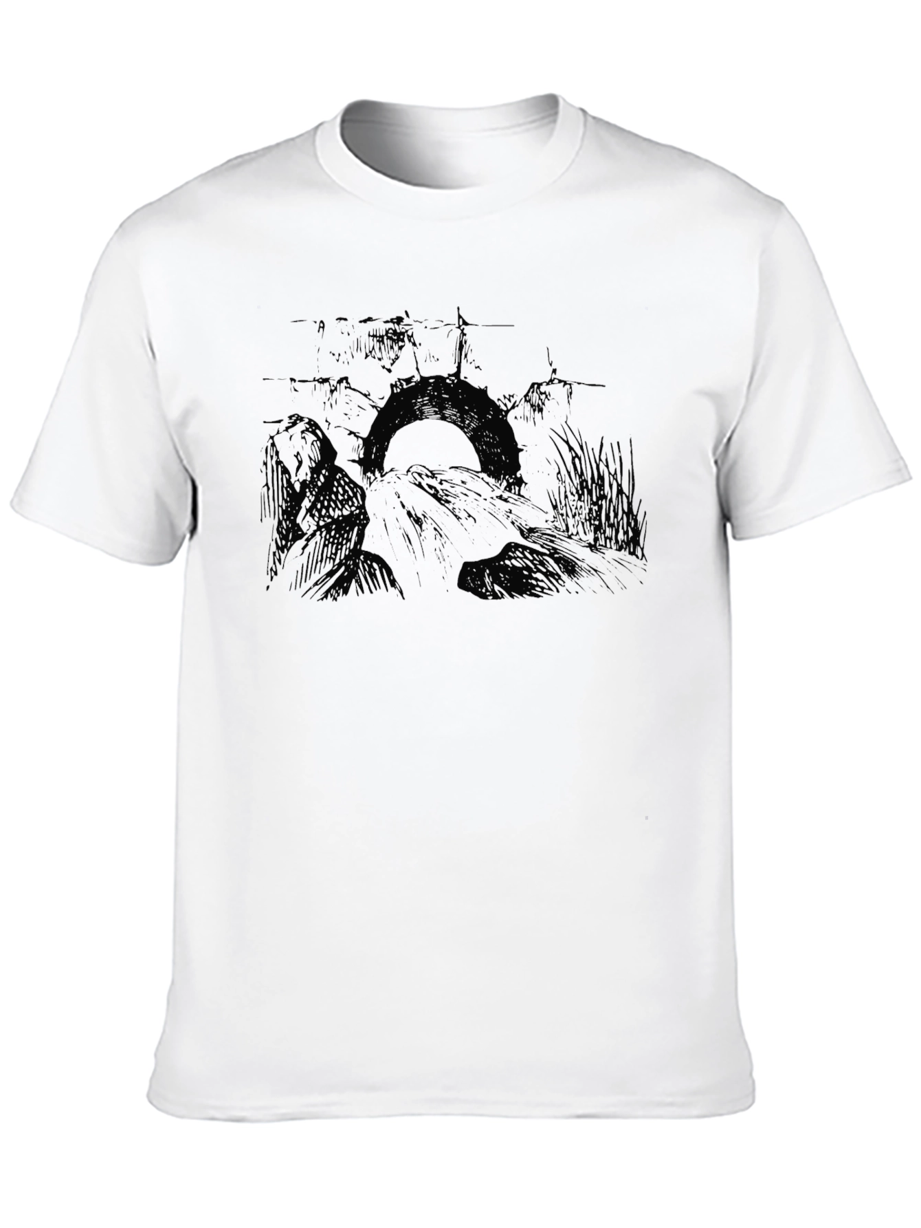Mens Black Graphic T-Shirt - Tire Swing Design