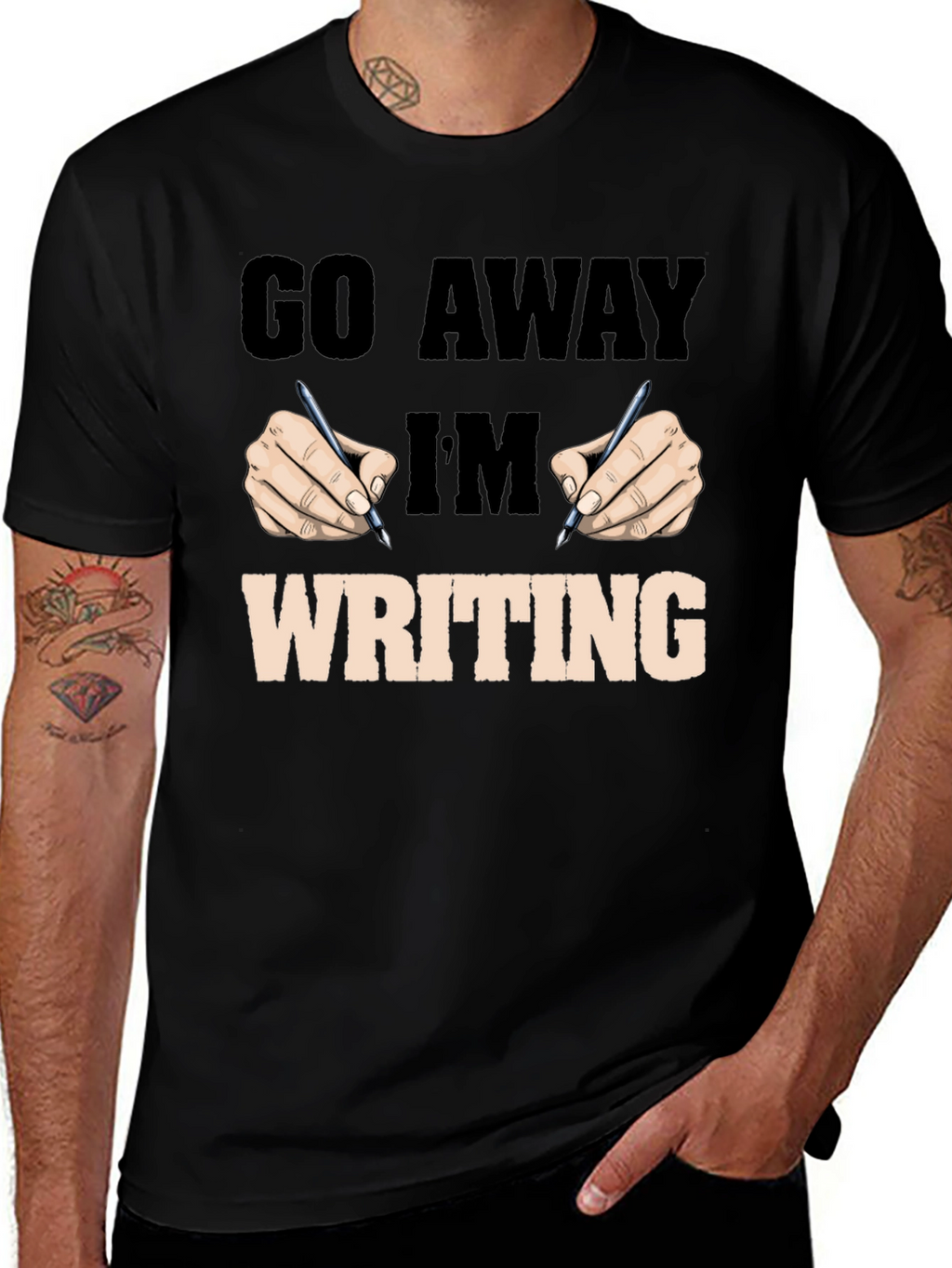 Go Away Im Writing Graphic Tee