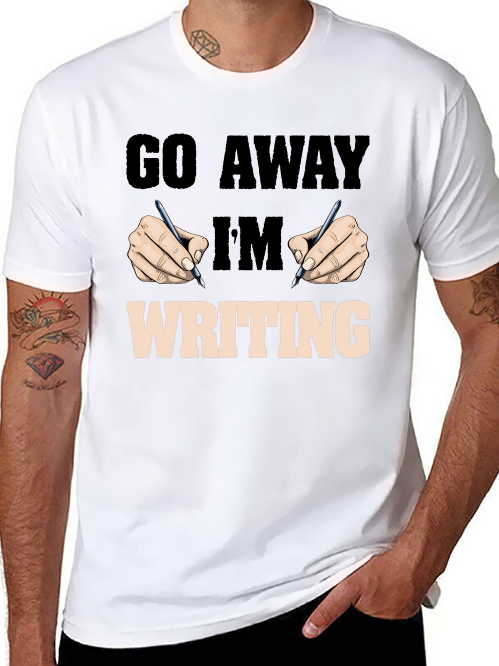 Go Away Im Writing Graphic Tee