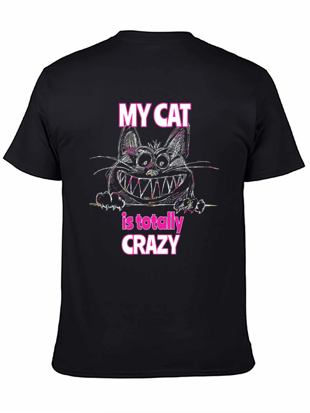 Crazy Cat Graphic T-Shirt - Soft Cotton Tee