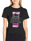 Crazy Cat Graphic T-Shirt - Soft Cotton Tee