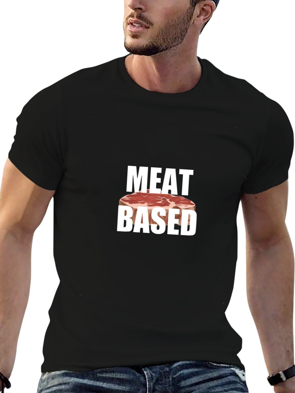 Meat Based Graphic T-Shirt - Black Cotton Tee