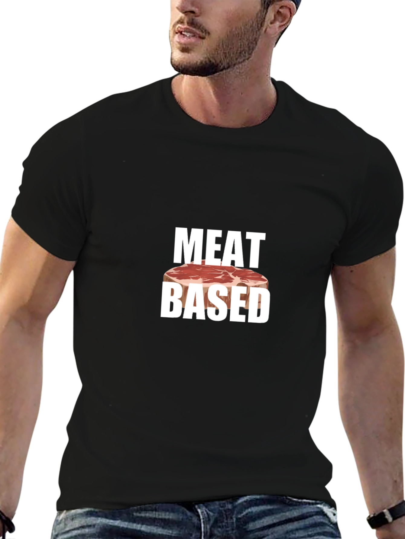 Meat Based Graphic T-Shirt - Black Cotton Tee