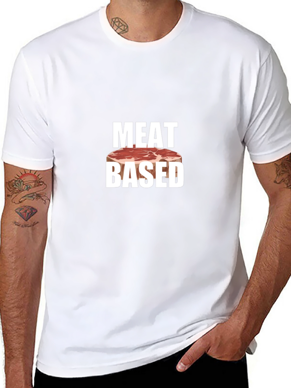 Meat Based Graphic T-Shirt - Black Cotton Tee