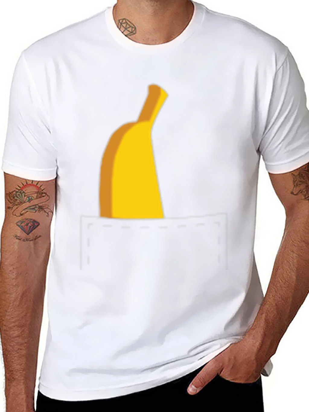 Banana Pocket Graphic Tee - Funny Casual T-Shirt