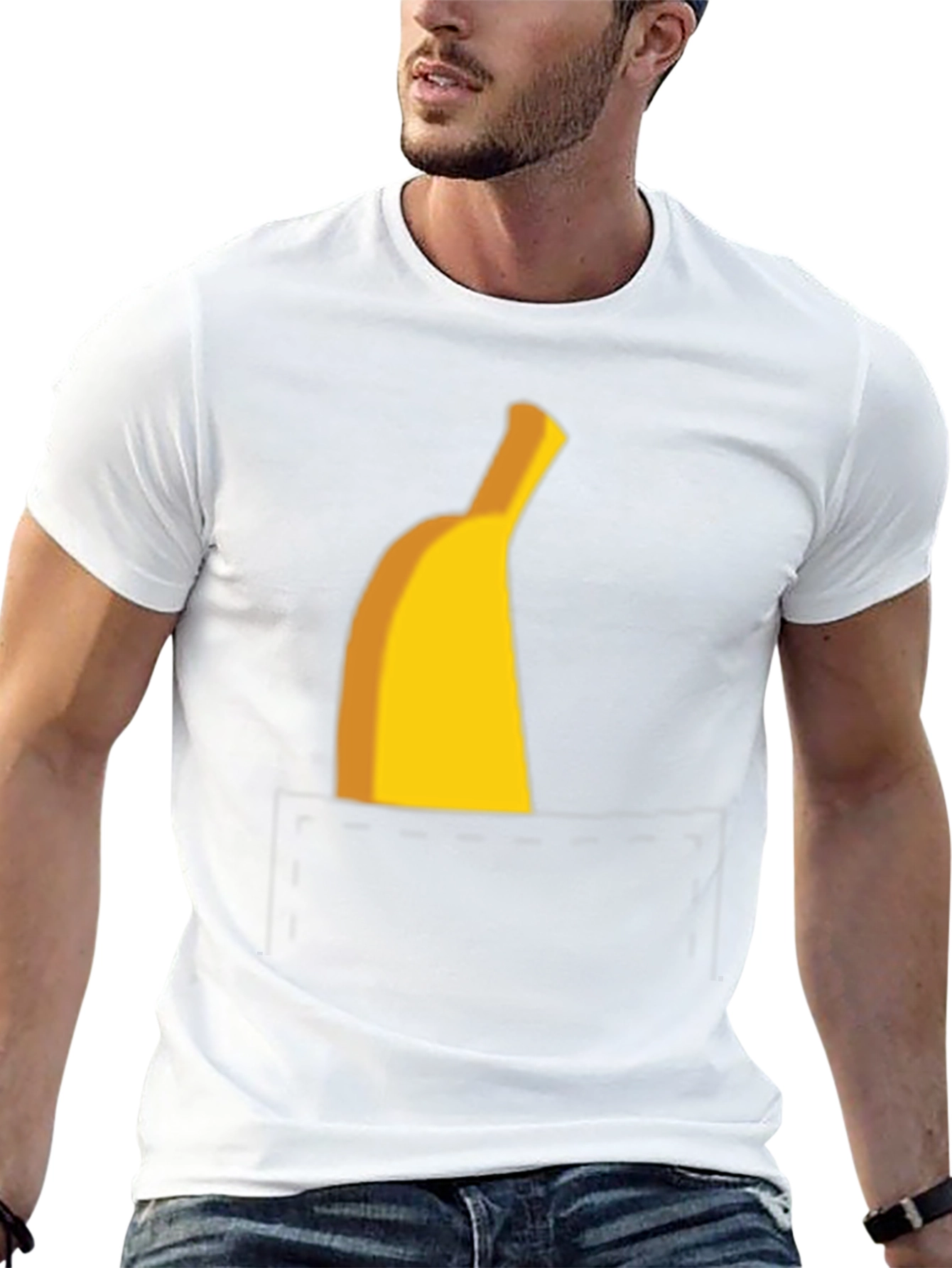 Banana Pocket Graphic Tee - Funny Casual T-Shirt