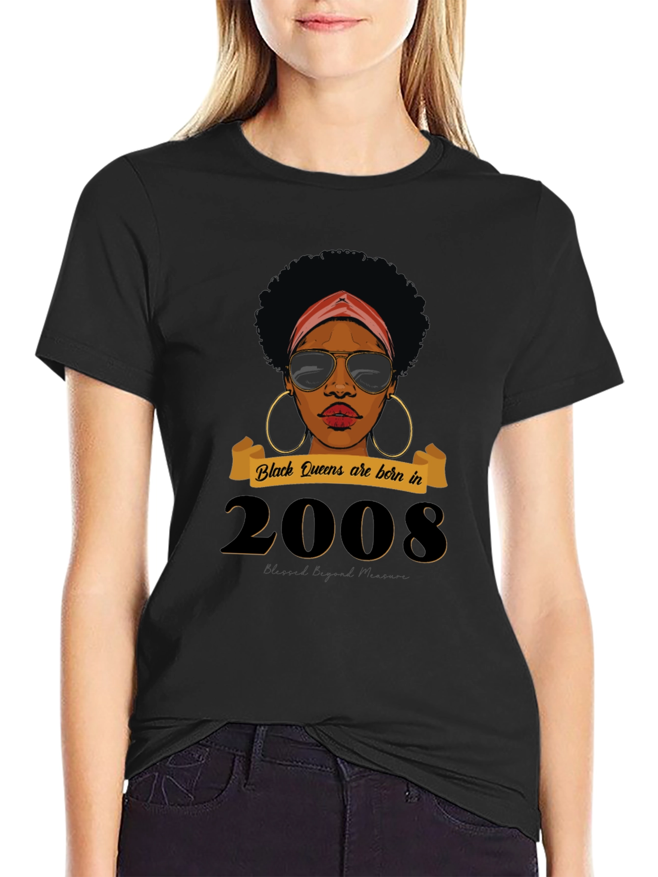 Black Queens Born in 2008 Graphic Tee