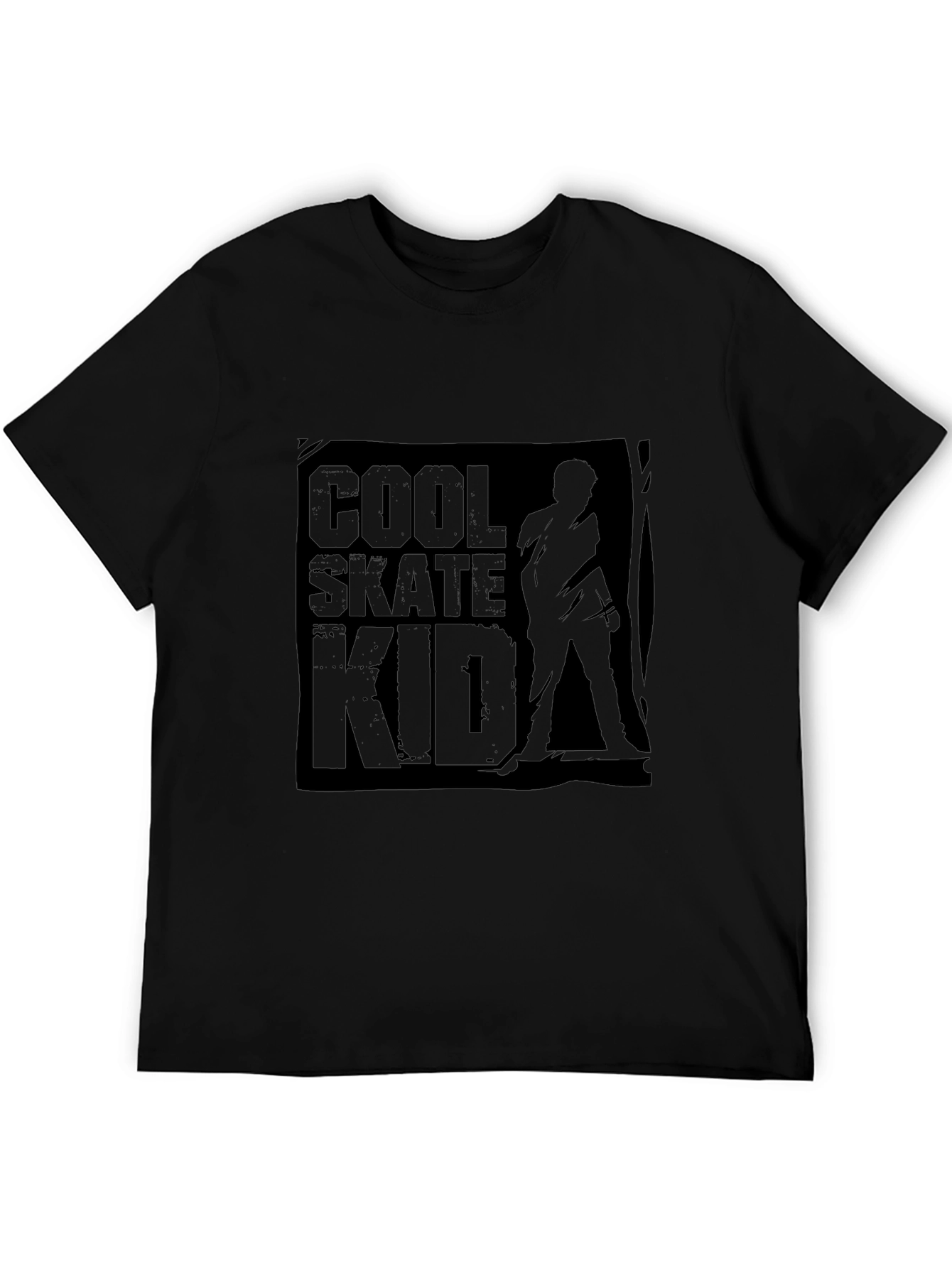 Cool Skate Kid Black Graphic Tee