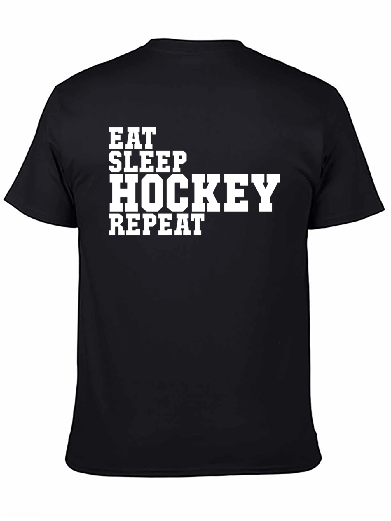 Eat Sleep Hockey Repeat Black T-Shirt