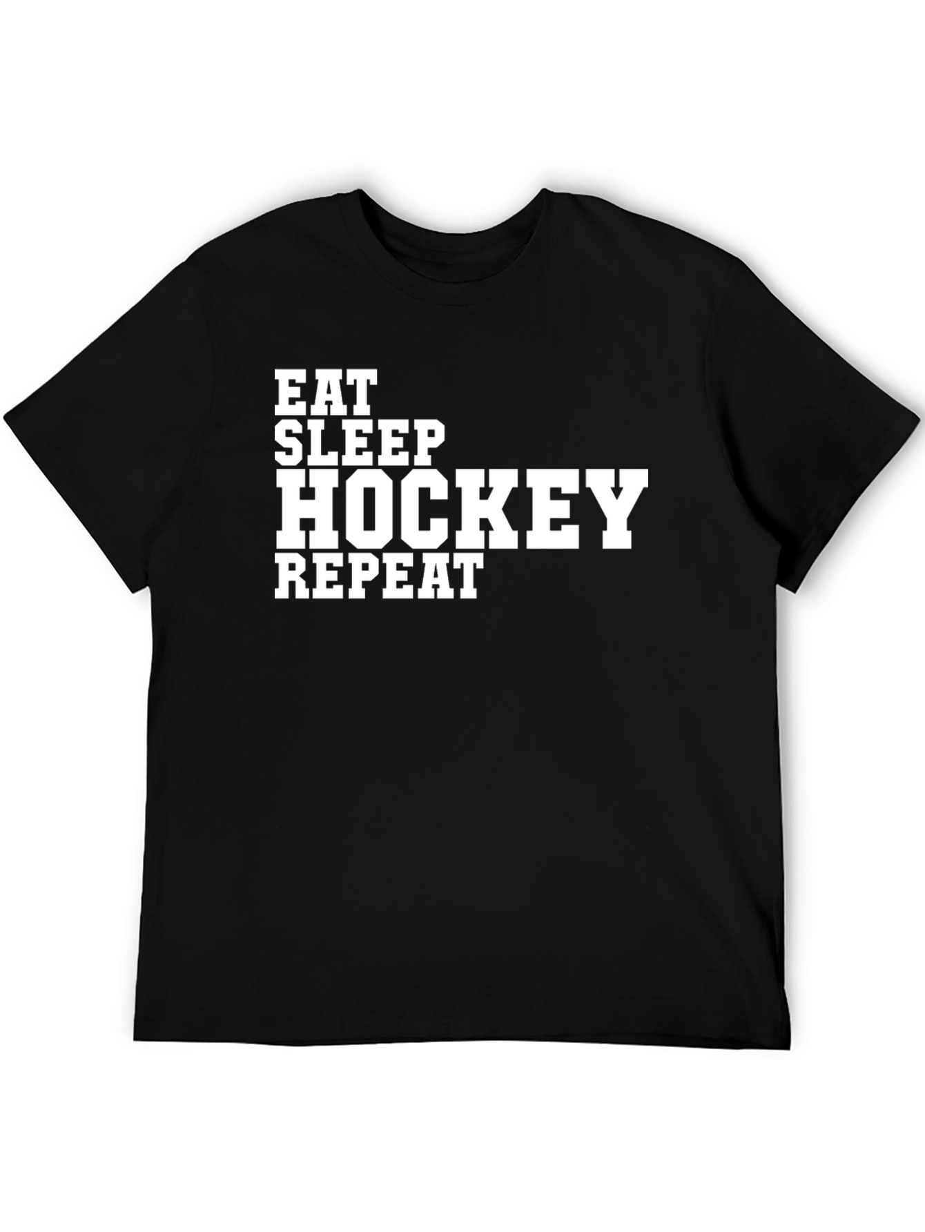 Eat Sleep Hockey Repeat Black T-Shirt