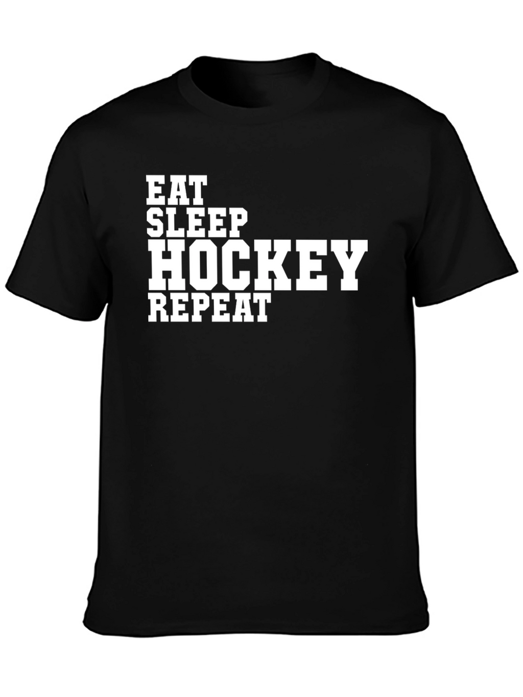 Eat Sleep Hockey Repeat Black T-Shirt