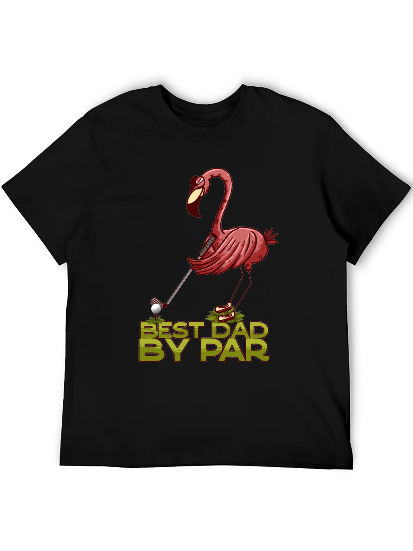 Best Dad By Par Flamingo Golf T-Shirt