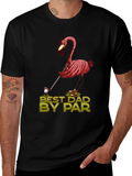 Best Dad By Par Flamingo Golf T-Shirt