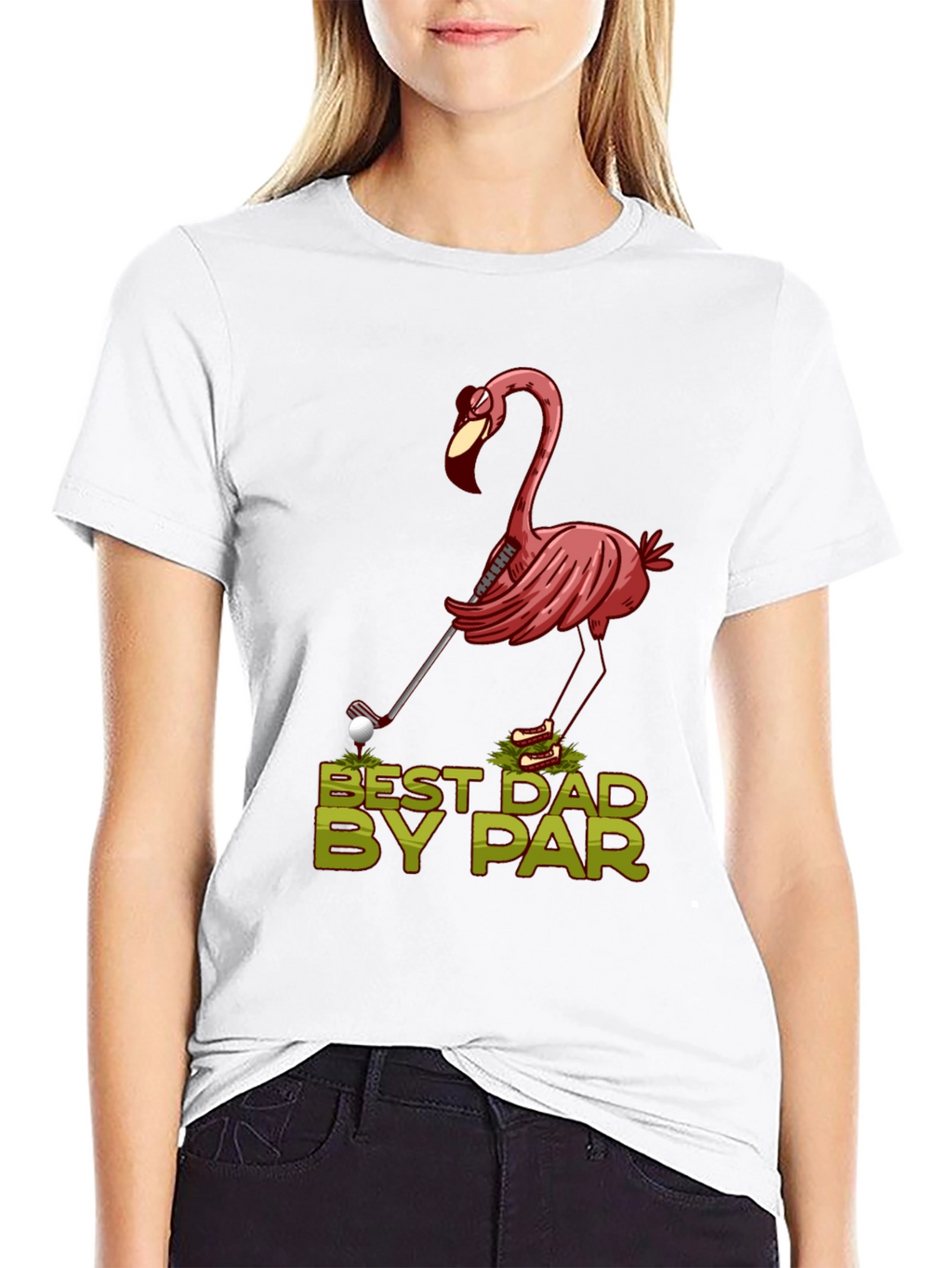 Best Dad By Par Flamingo Golf T-Shirt