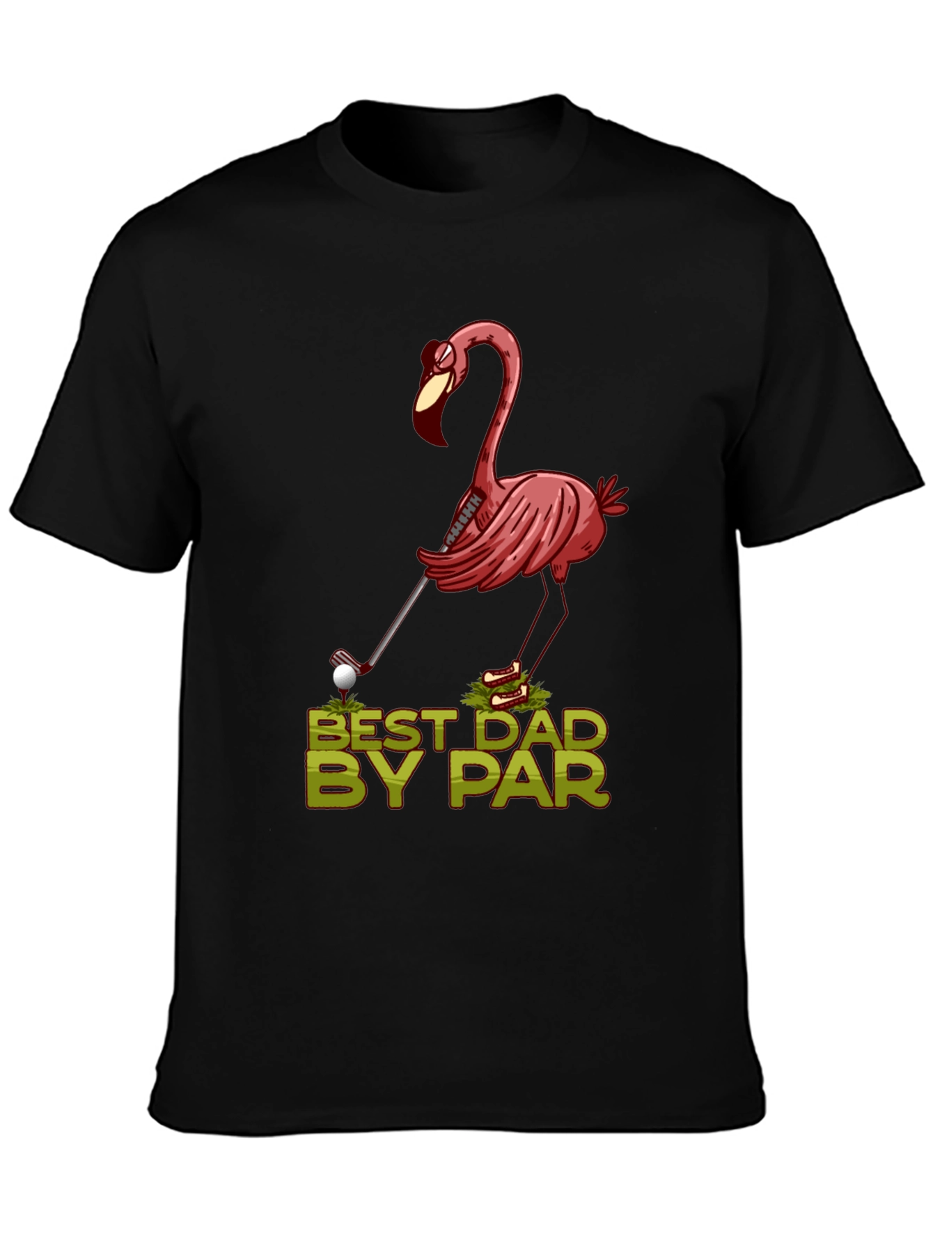 Best Dad By Par Flamingo Golf T-Shirt