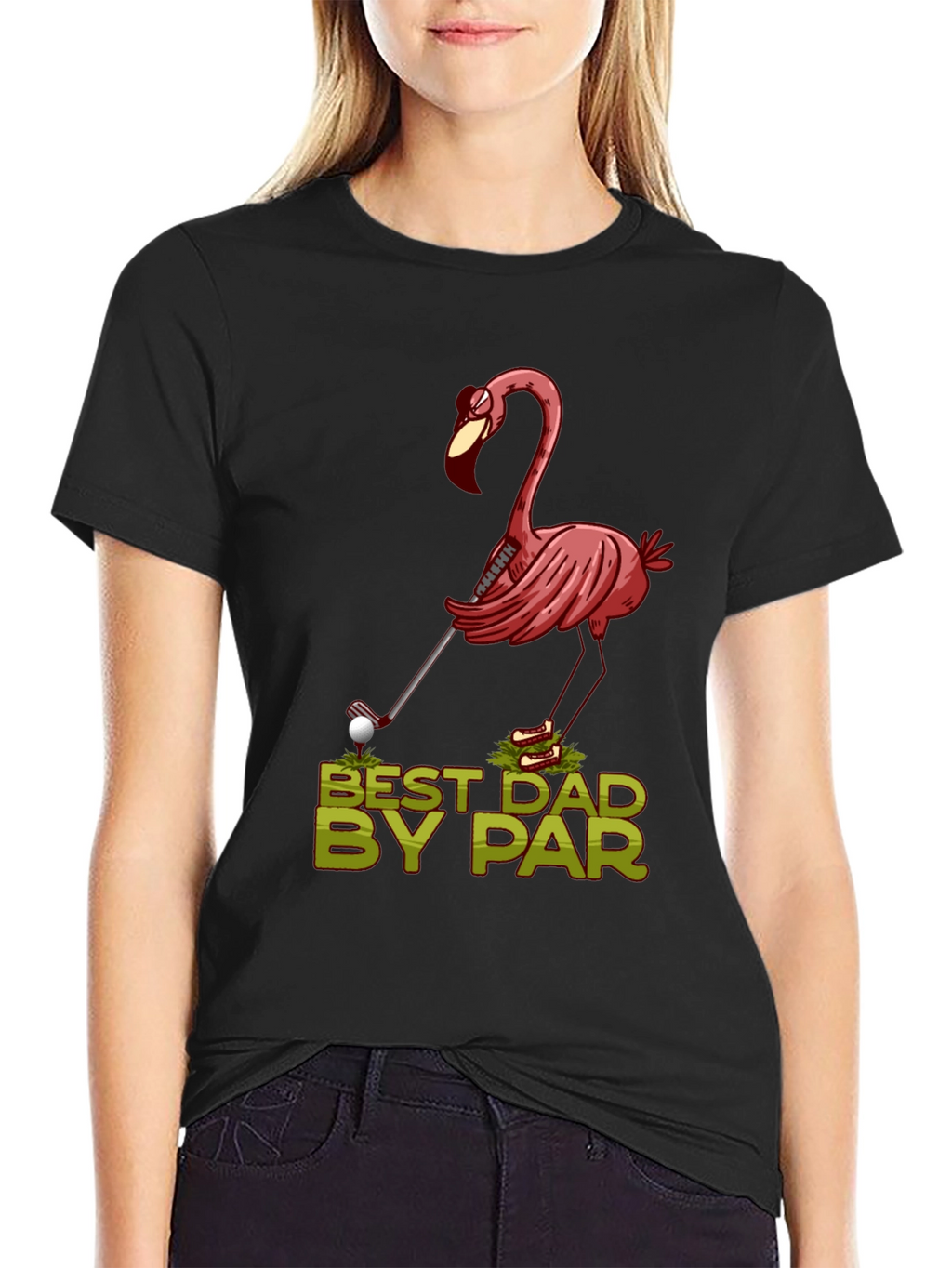 Best Dad By Par Flamingo Golf T-Shirt