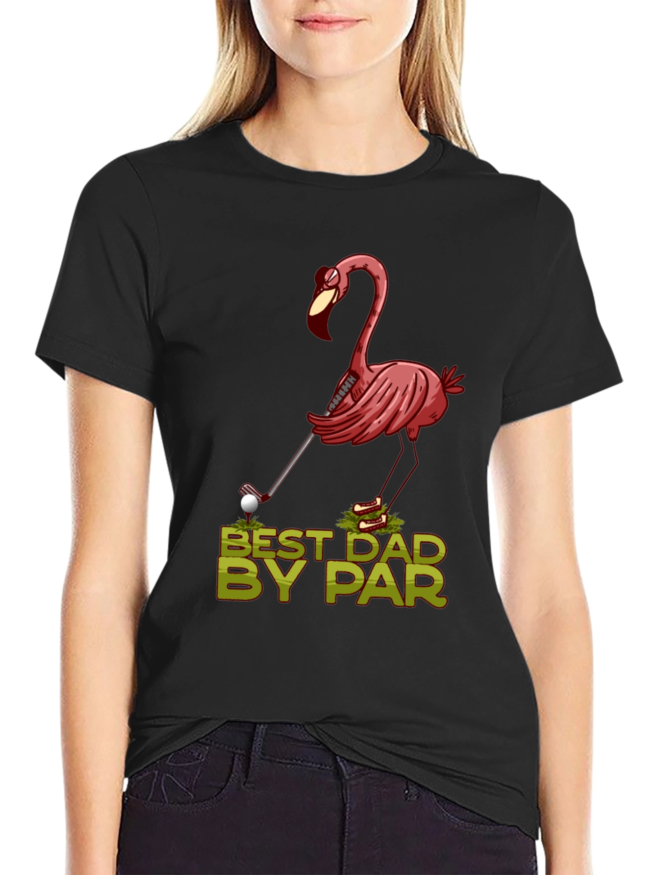 Best Dad By Par Flamingo Golf T-Shirt