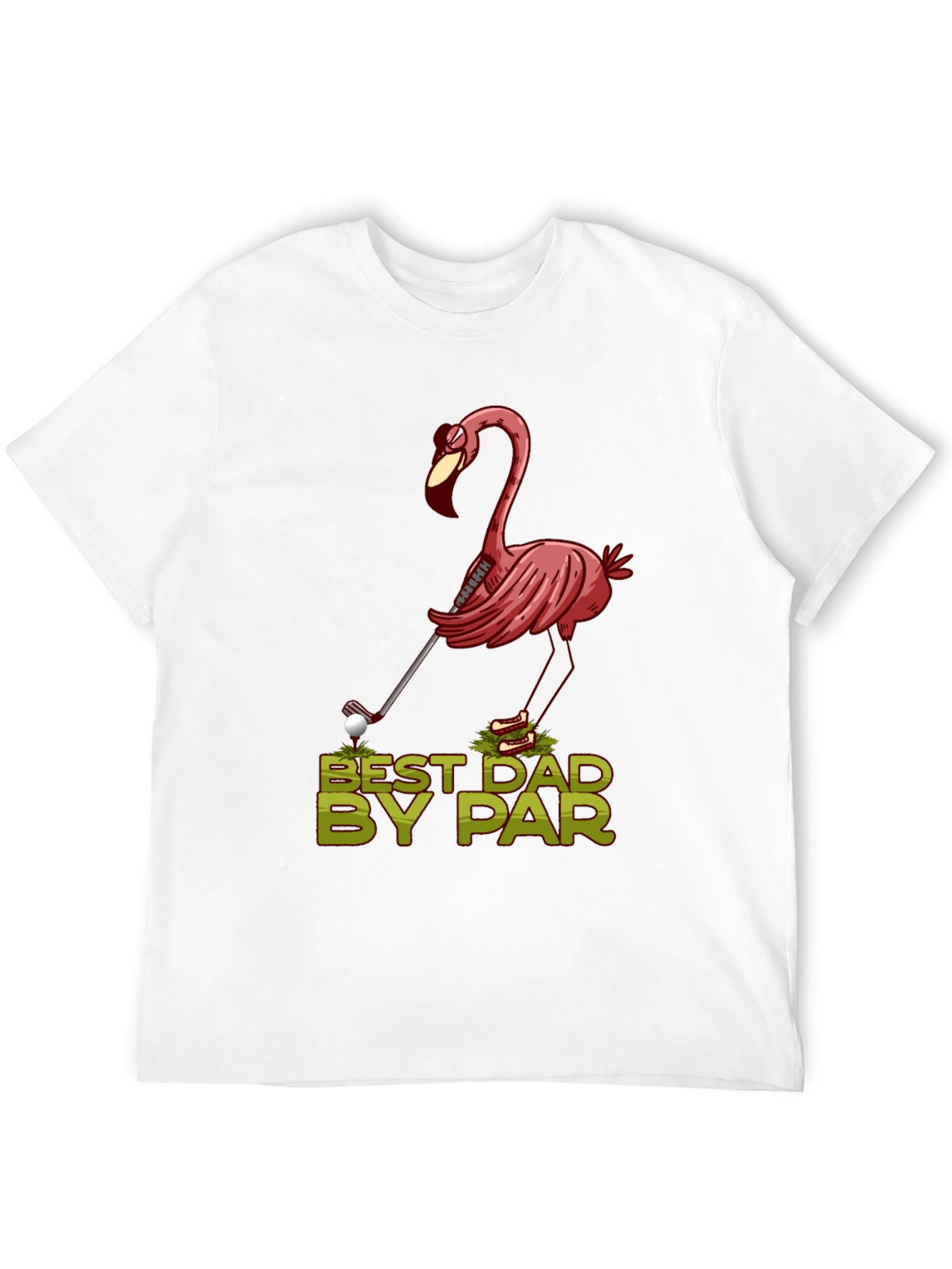 Best Dad By Par Flamingo Golf T-Shirt