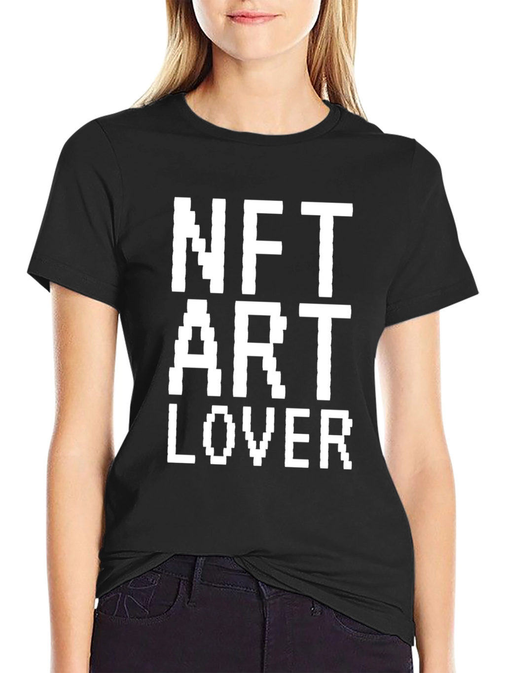 NFT Art Lover T-Shirt Black Pixelated Design