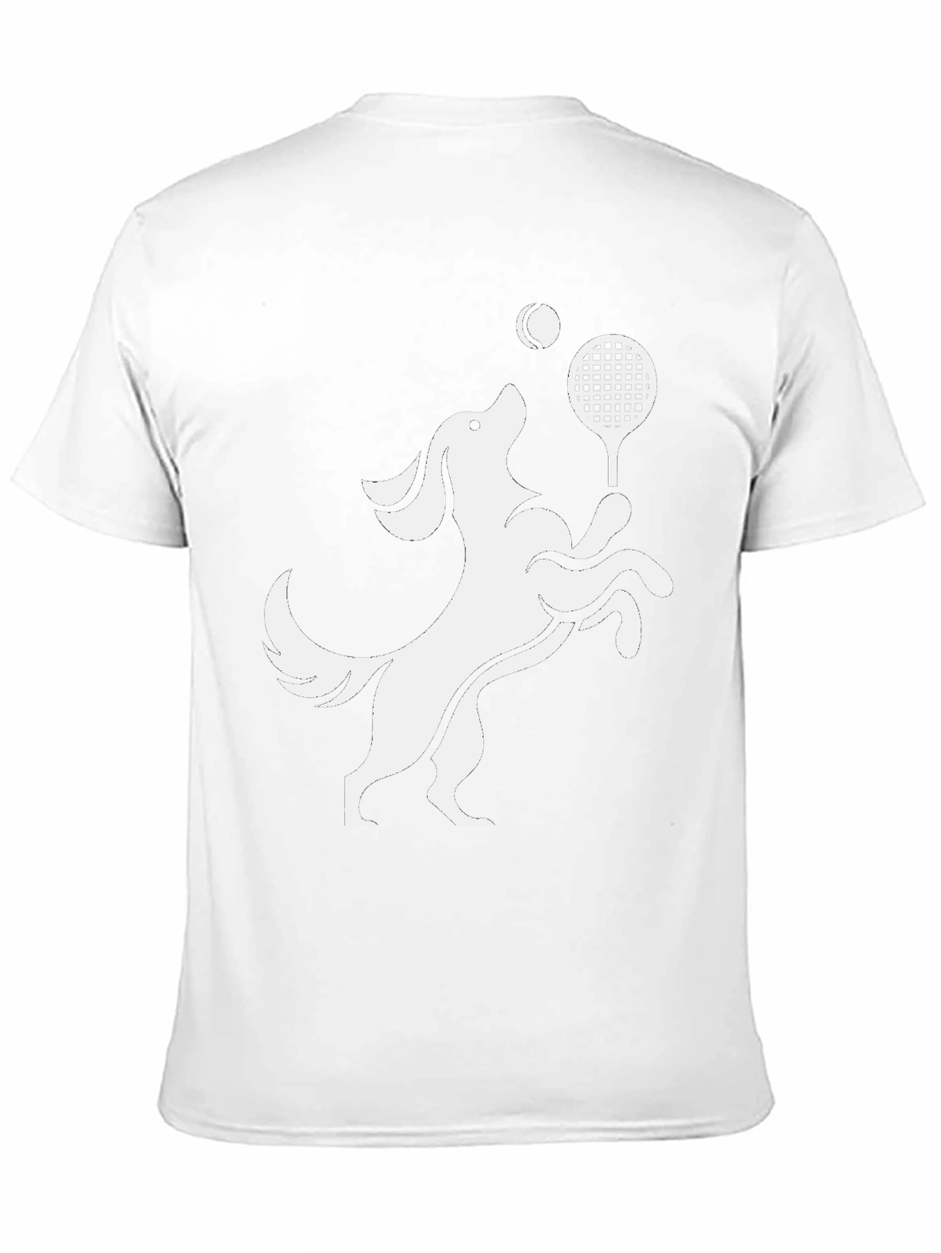 Dog Tennis Player Graphic Tee - Black