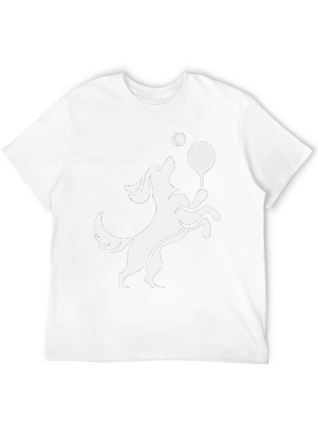 Dog Tennis Player Graphic Tee - Black